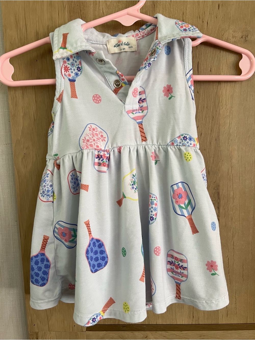 Altar'd State Light Blue Sleeveless Floral Paddle Print Dress